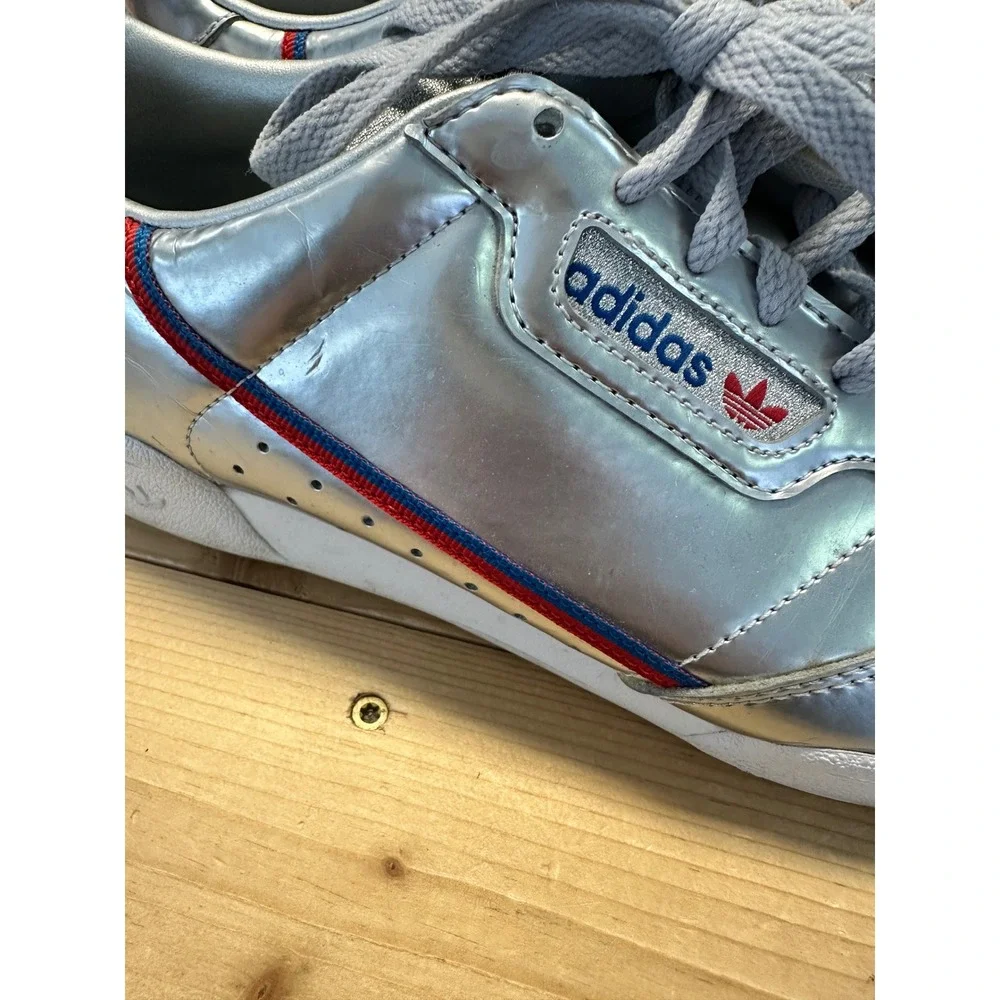 Adidas Continental‎ 80 Metallic Silver Red Blue Mens Size 8 Sneakers